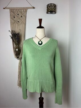 G.H. Bass & Co. Mint Green V-Neck Sweater